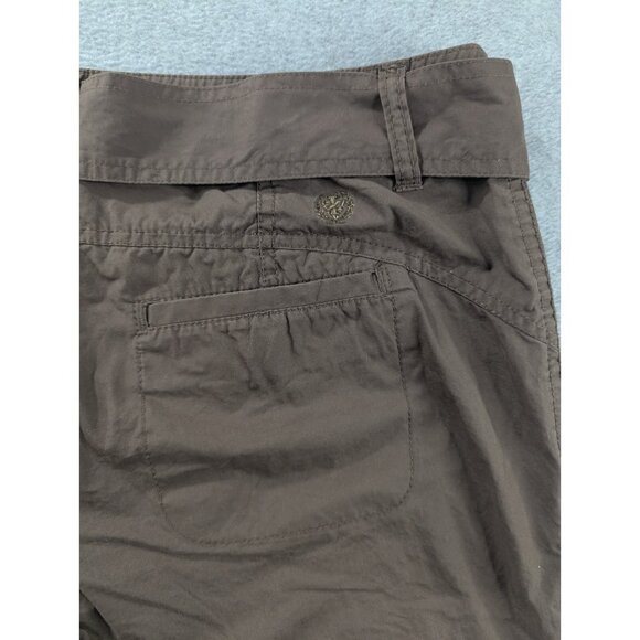 Izod Pants Womens Size 10 Brown Capri Wide Leg Slash Pockets 100% Cotton Boho - Picture 10 of 14